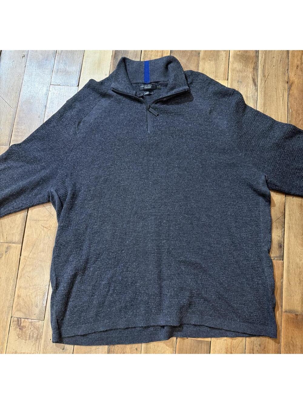 Perry Ellis Motion textured merino quarter zip